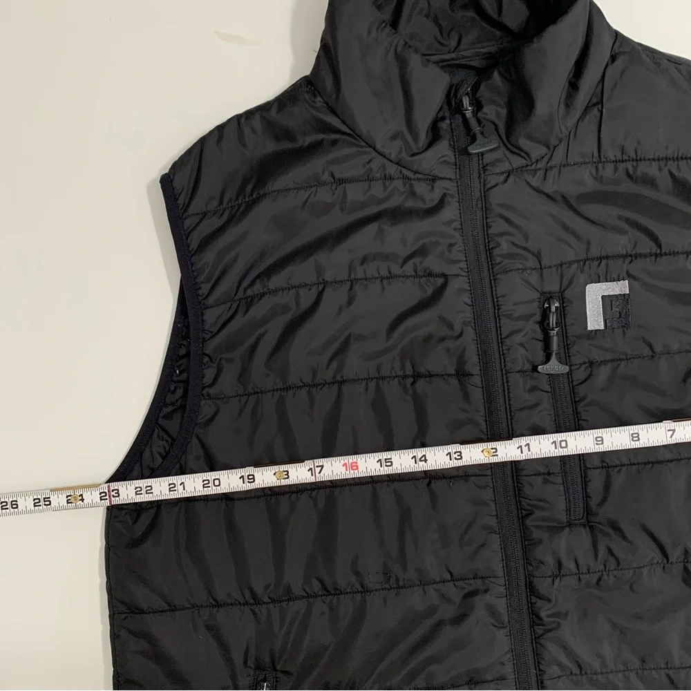 Roger’s Gear Men's Black Quilted Vest Full Front Zip Size XL Outdoors Fishing
